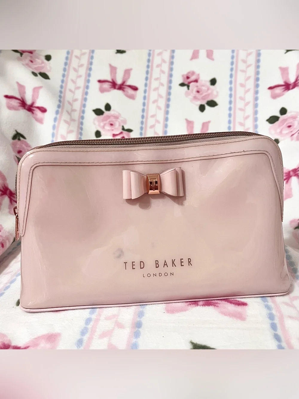 Ted Baker London Large Pink Cosmetic Bag with Bow